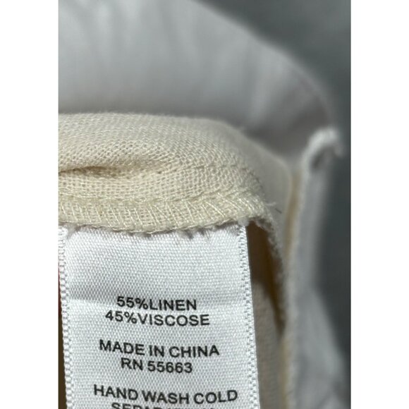 Cynthia Rowley Womens Dress S Beige White Linen Blend - Picture 6 of 7